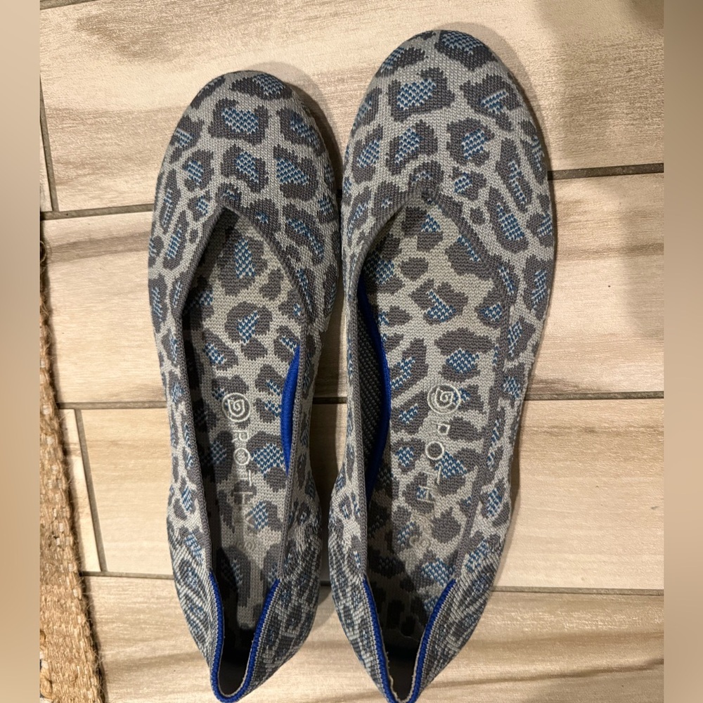 Rothy's Gray and Blue Patterned Flats